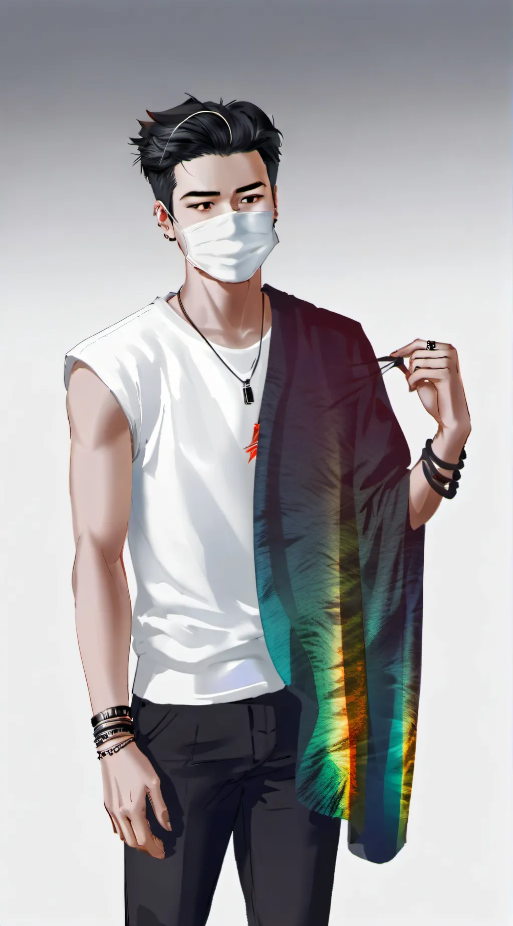 ai character: Man face background