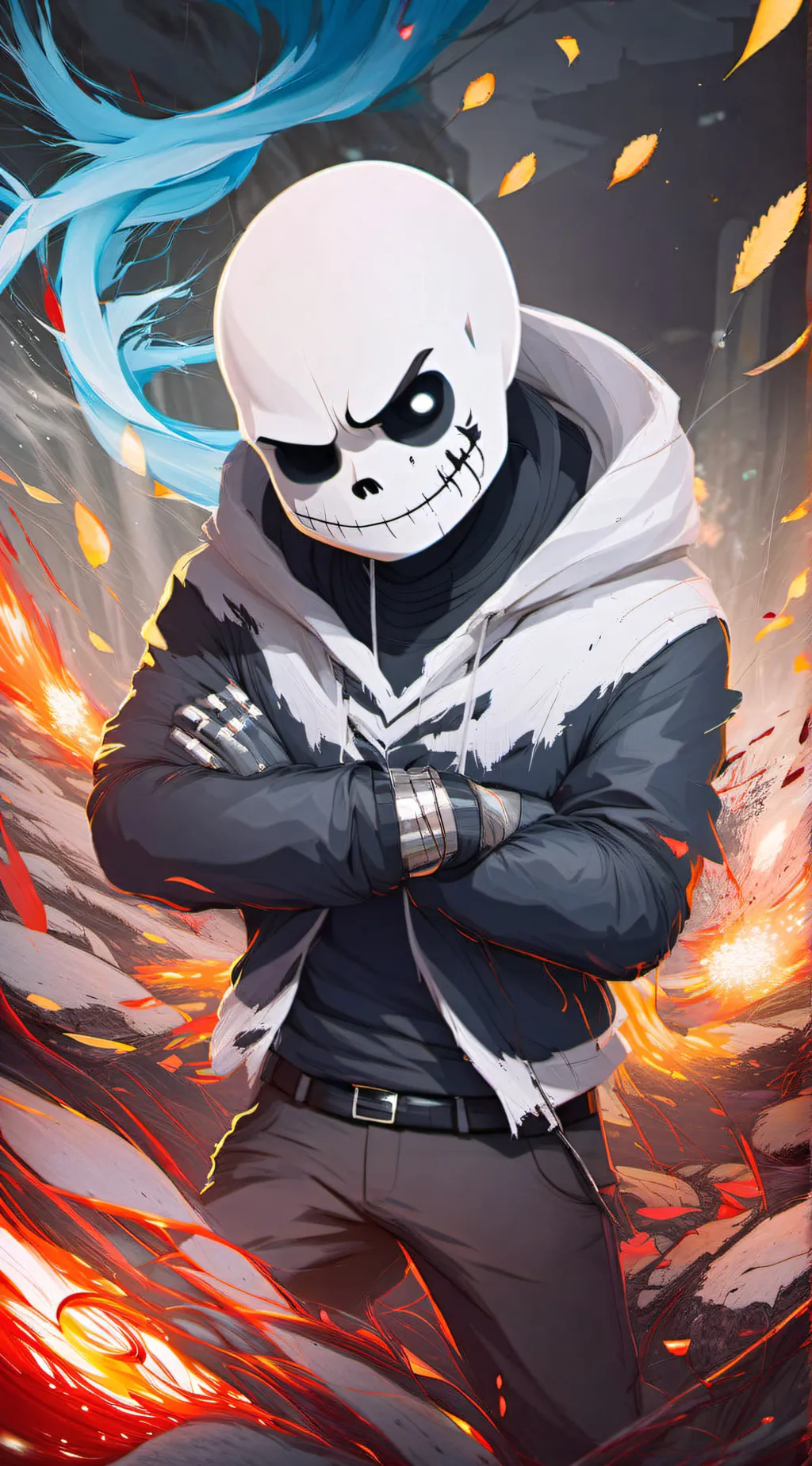 ai character: sans the skeloten background