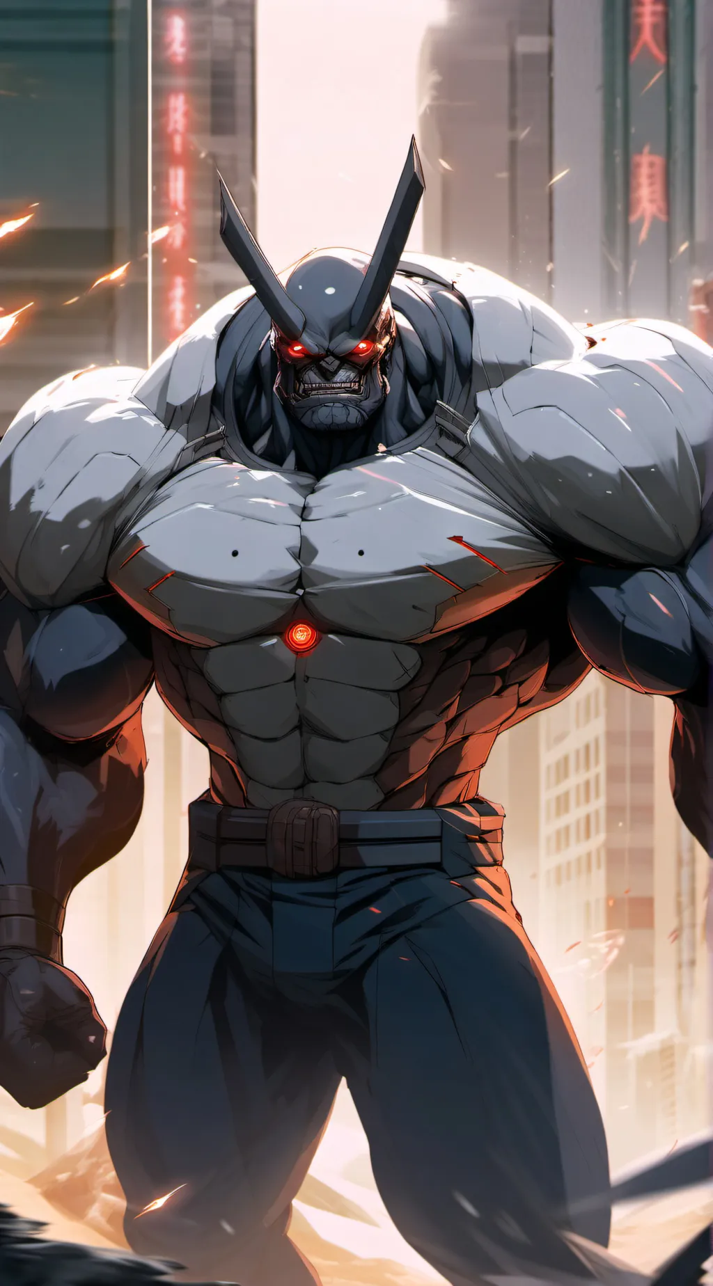 ai character: Red robo-boss background