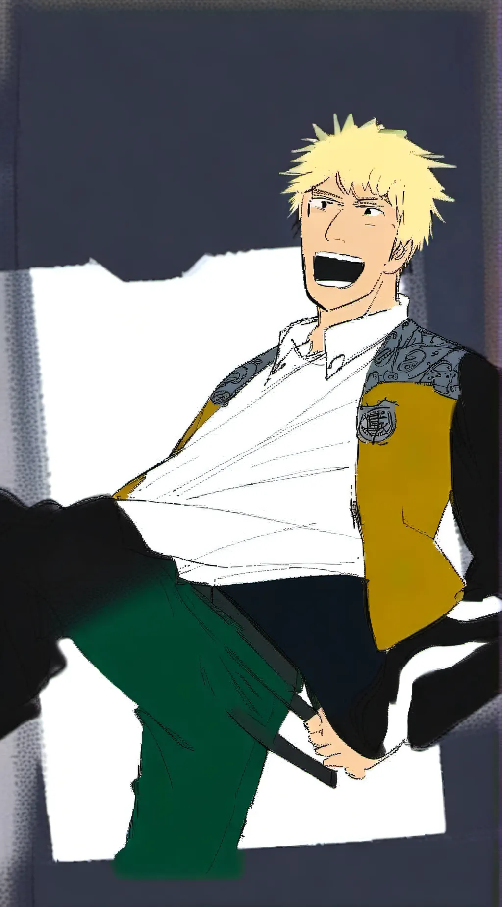 ai character: Bakugo radioactive background