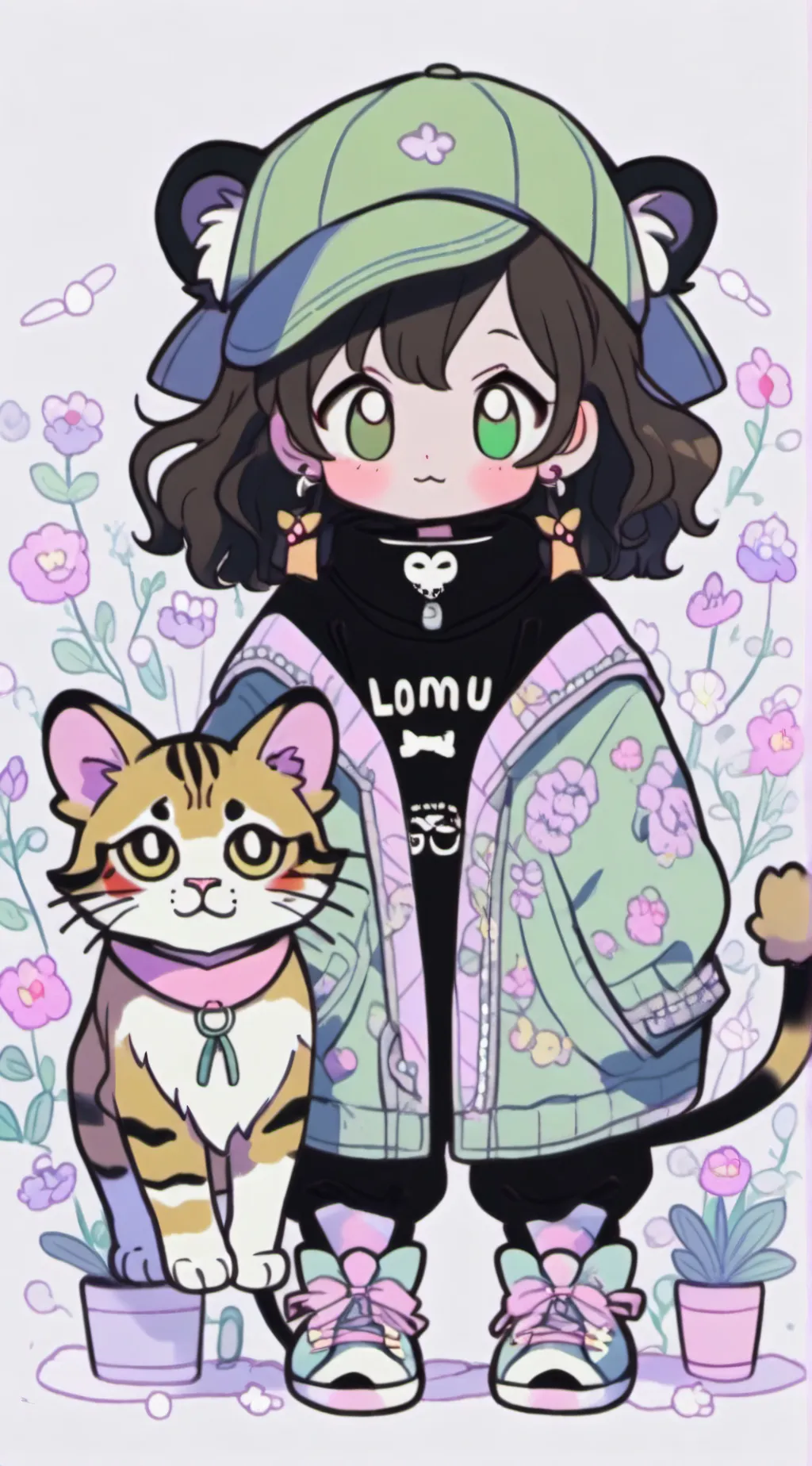 ai character: Amaruh cat, lion background