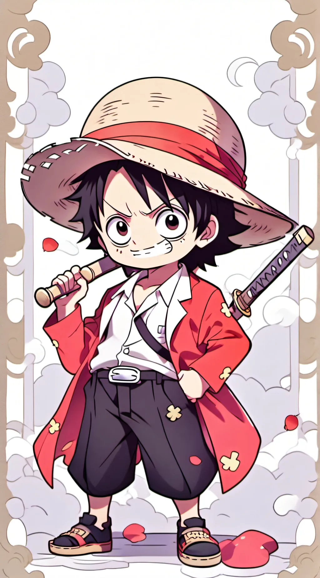 ai character: law and luffy background