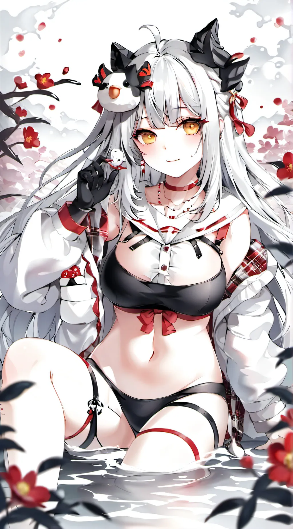 ai character: mic pregnant  background