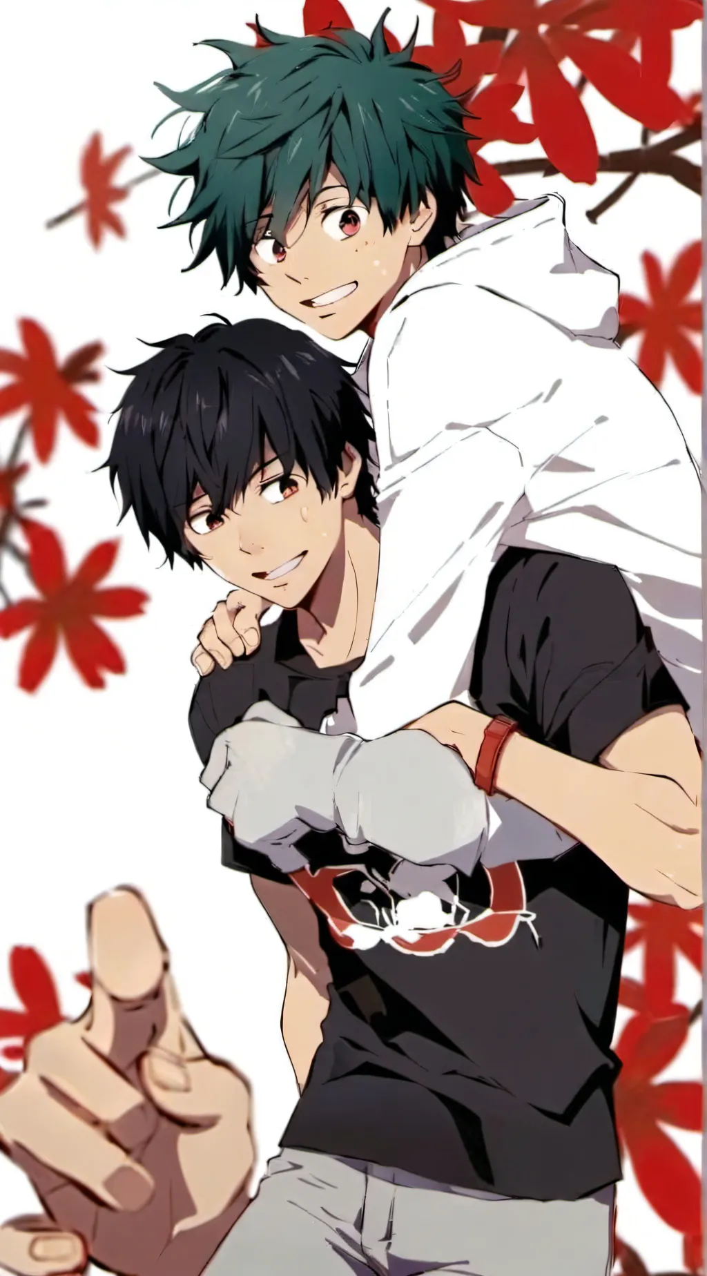 ai character: Todoroki and deku background