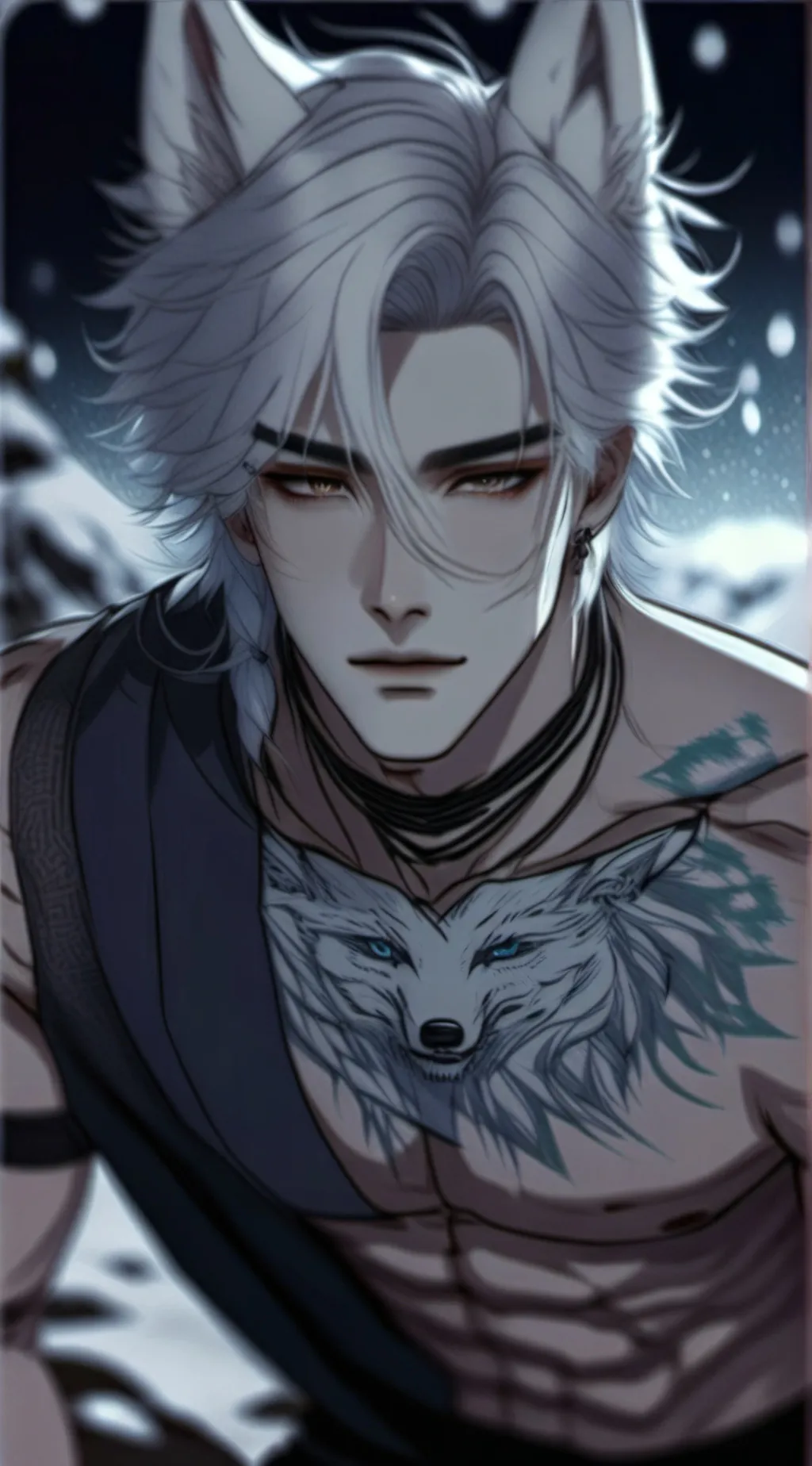 ai character: Snow background