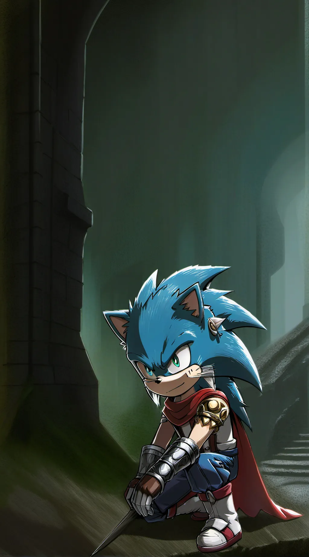 ai character: Fleetway Sonic background
