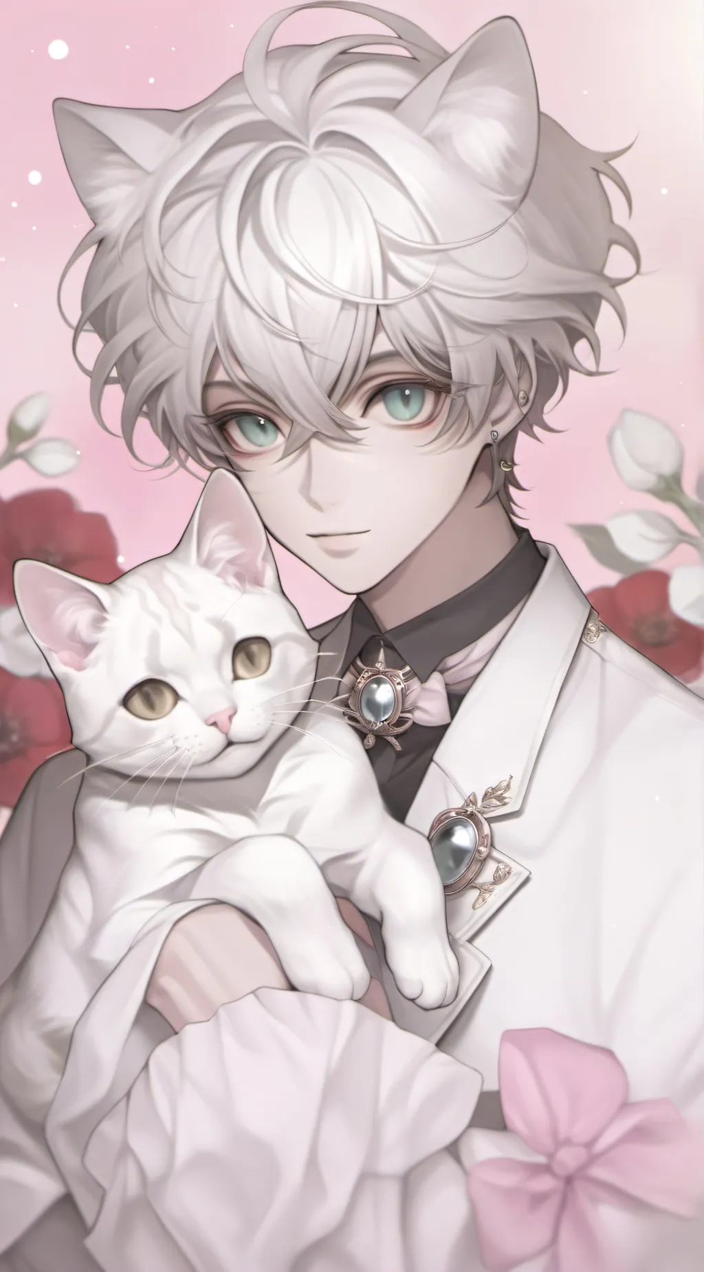 ai character: Cat boy in a shop background