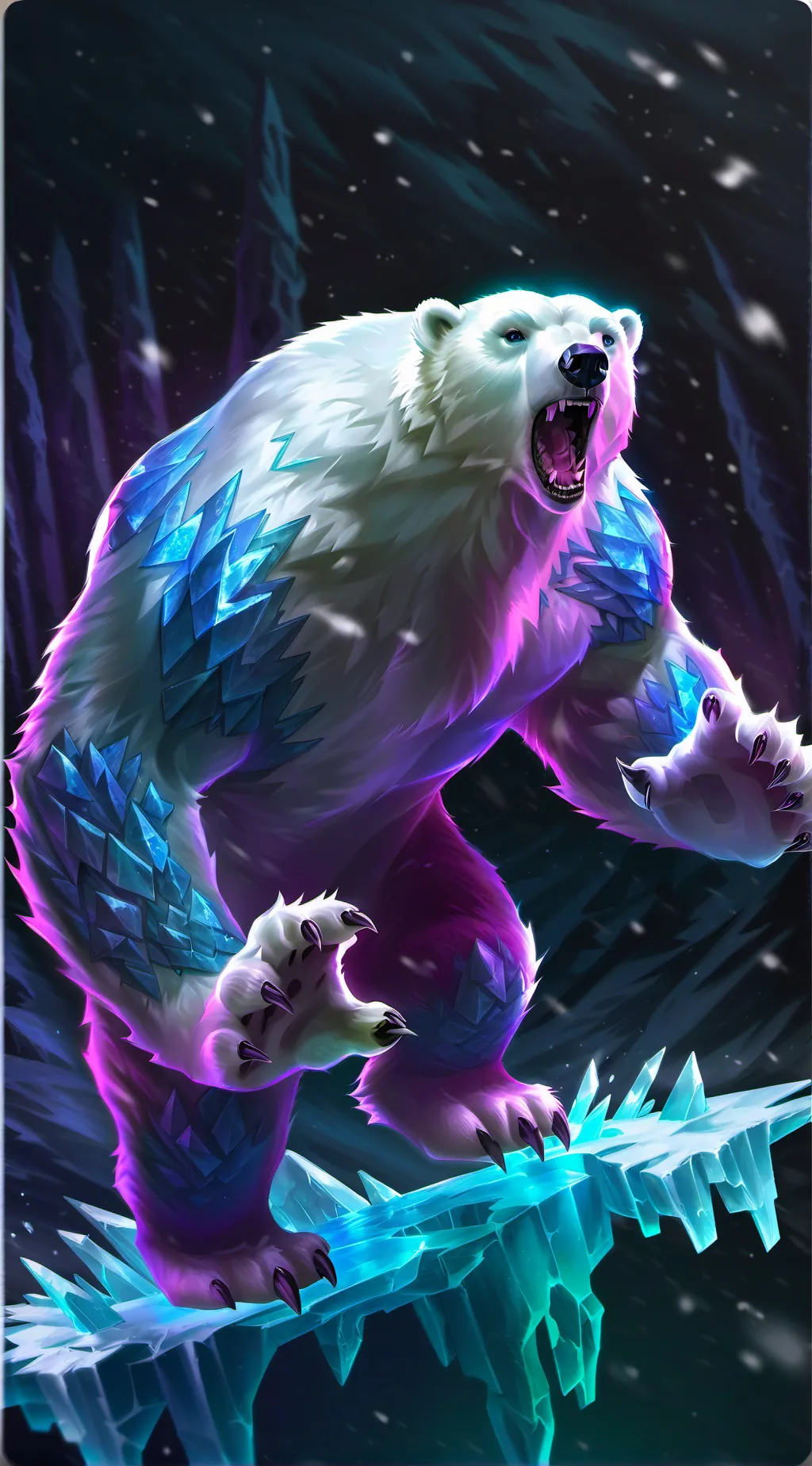 ai character: polar bear attack background
