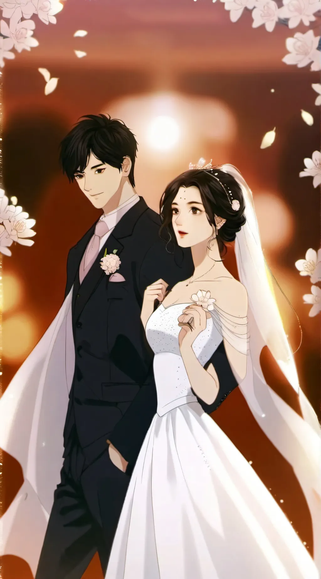 ai character: Llorumi Wedding AU background