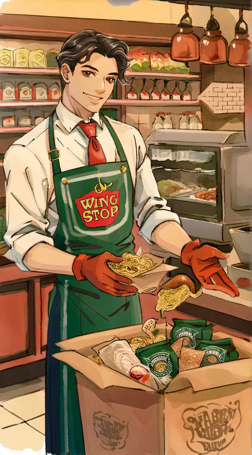 ai character: Wing stop  background