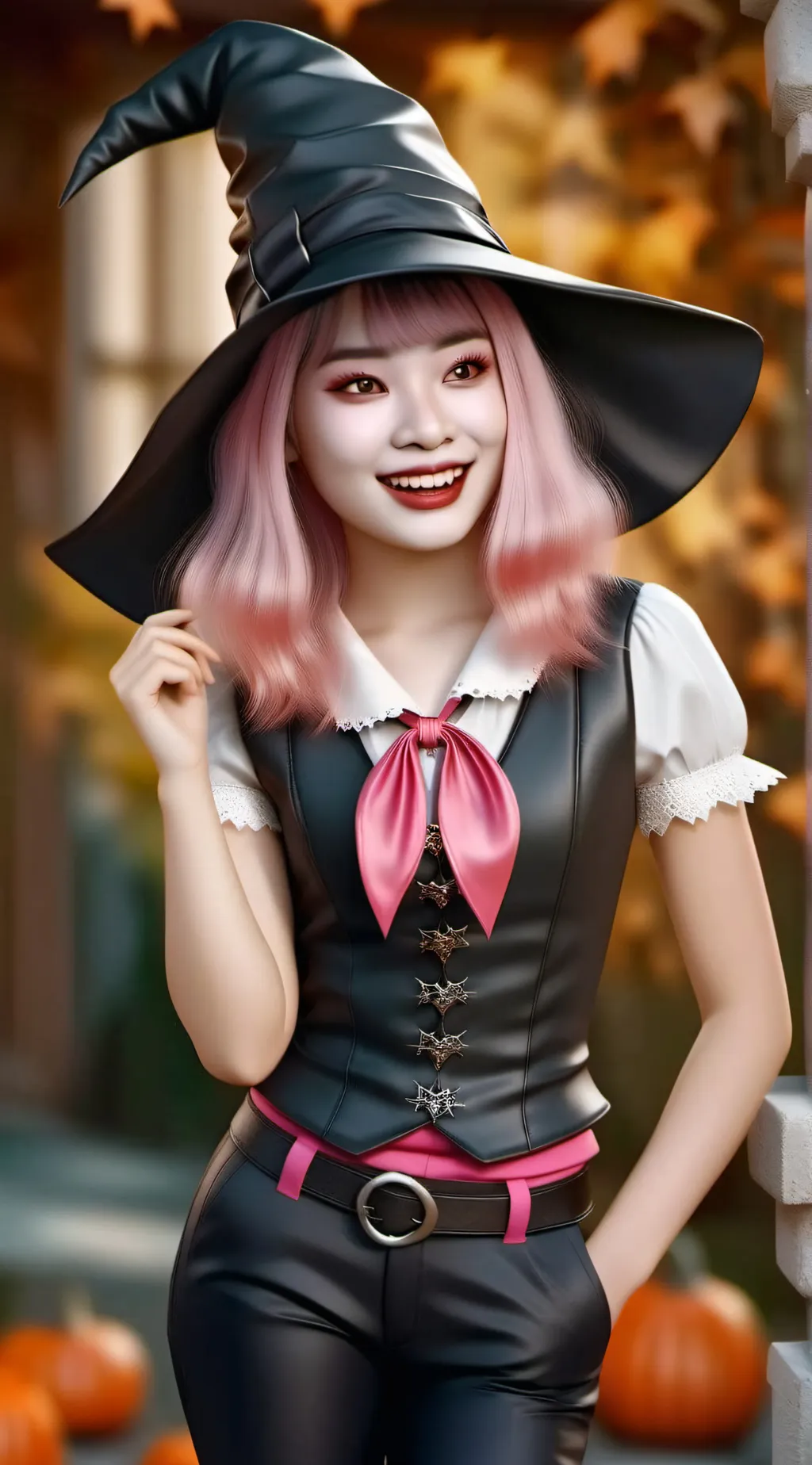 ai character: Draculaura Hardnbu background