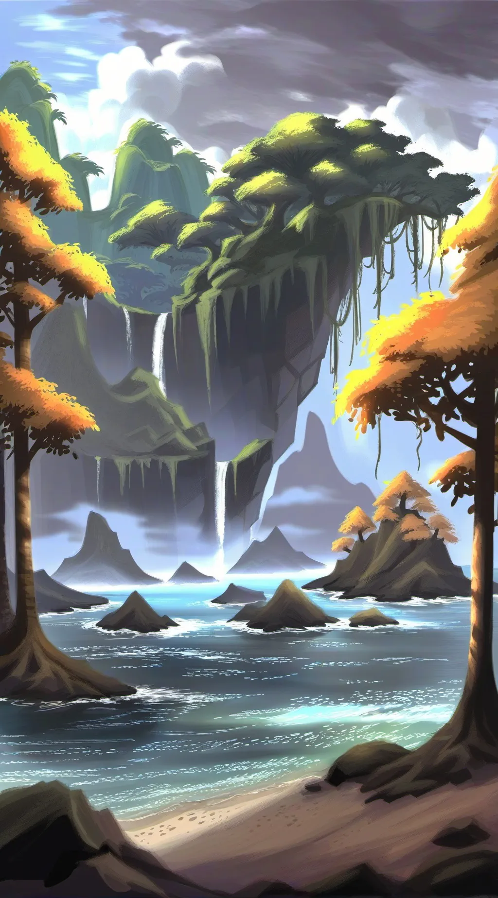 ai character: WOF the new island background