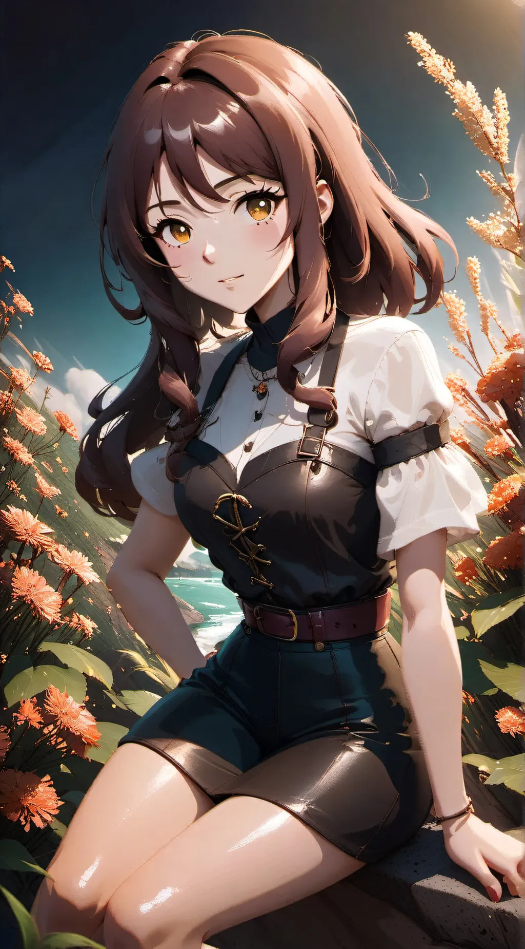 ai character: nina🧡💚☠️ background