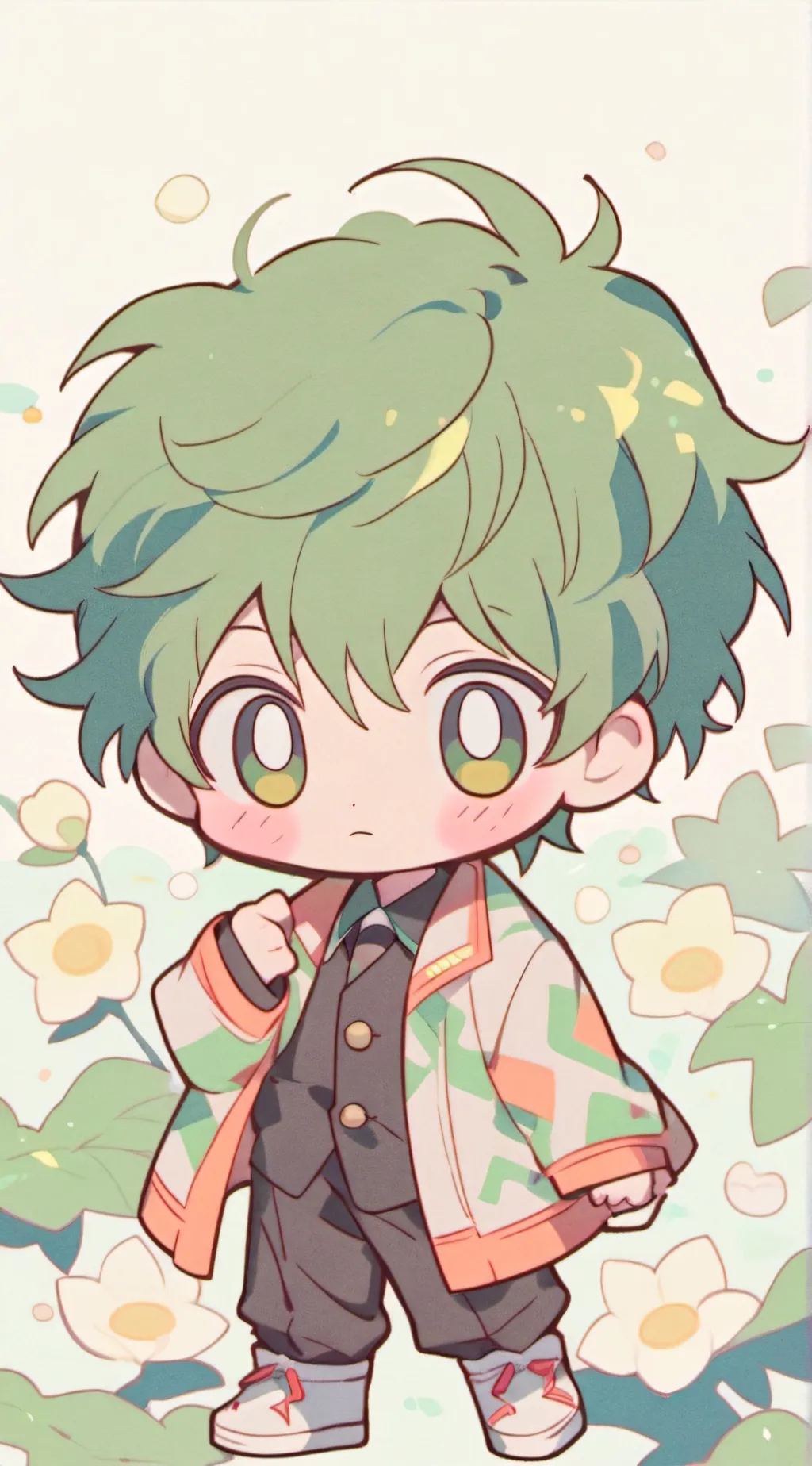 ai character: baby Deku  background