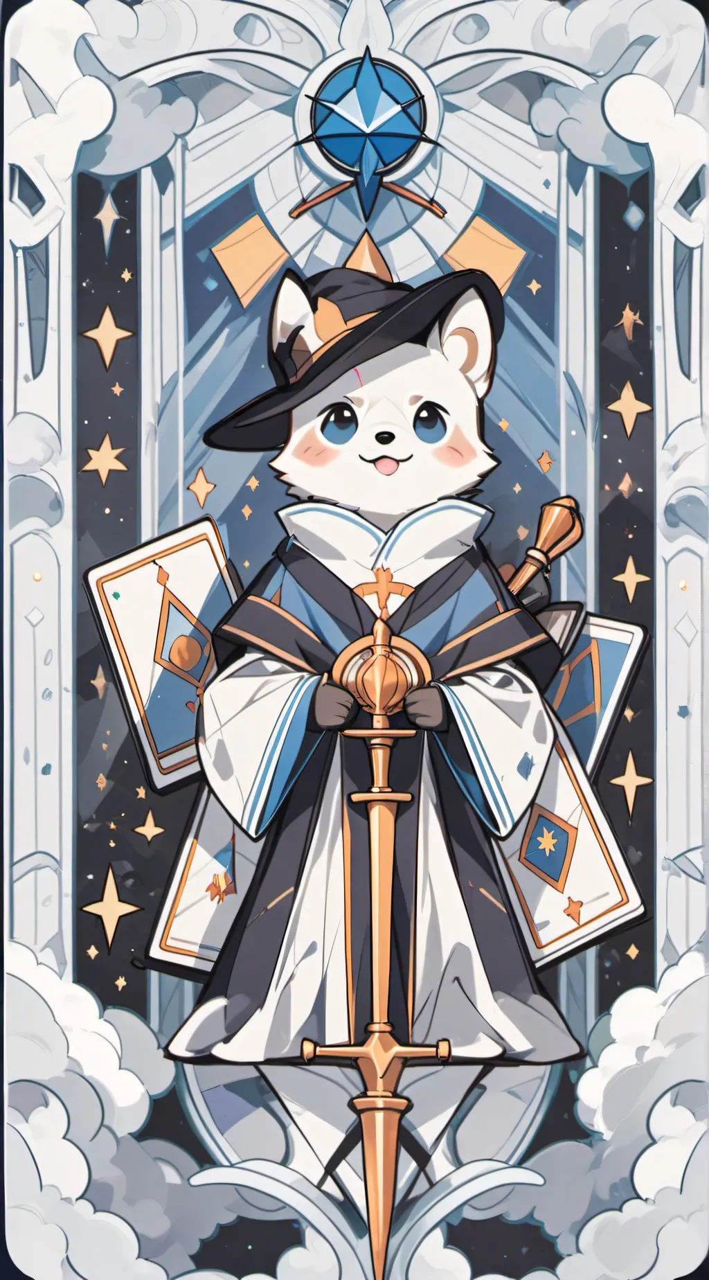 ai character: Yn watches bluey background