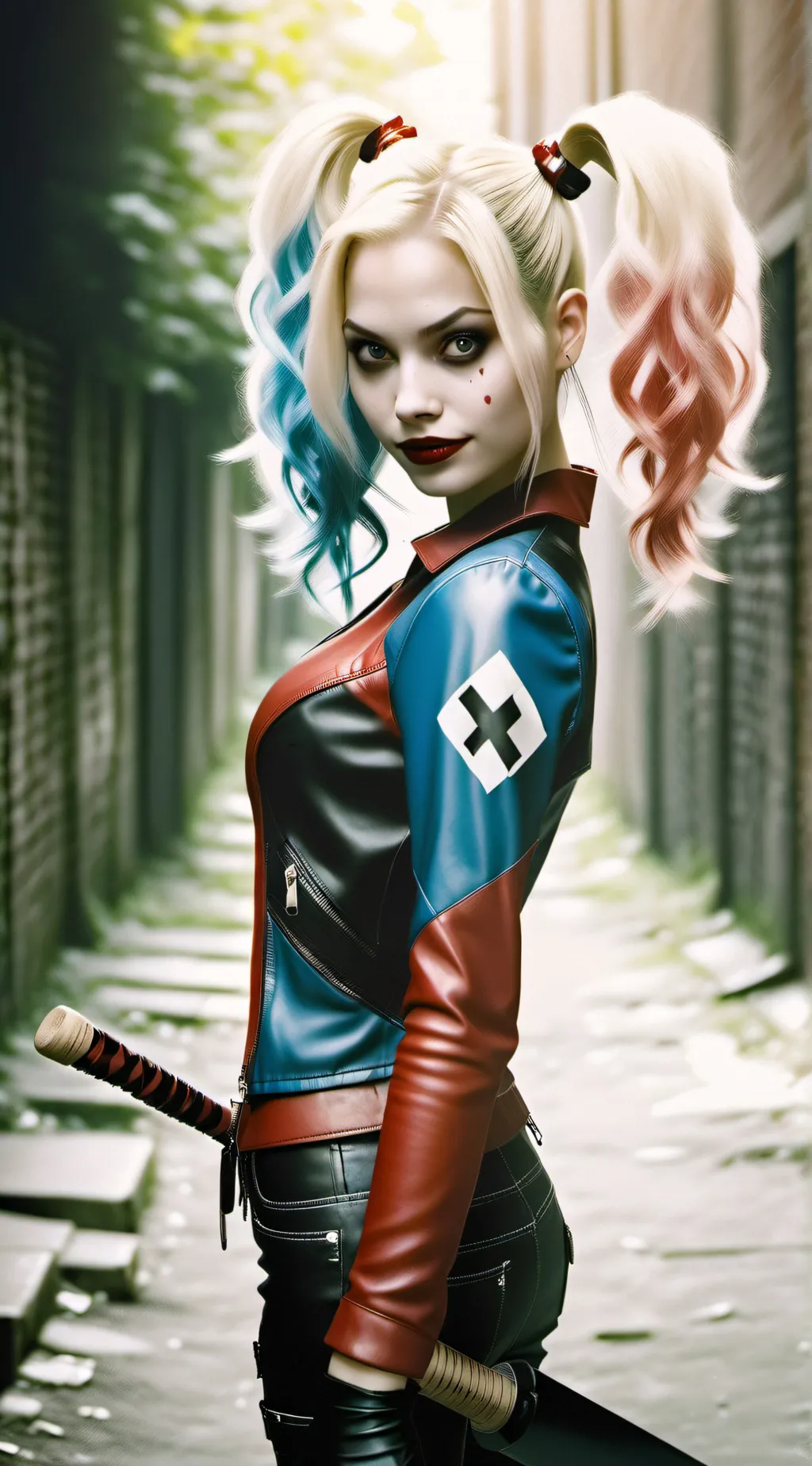 ai character: Jade/Harley Quinn  background