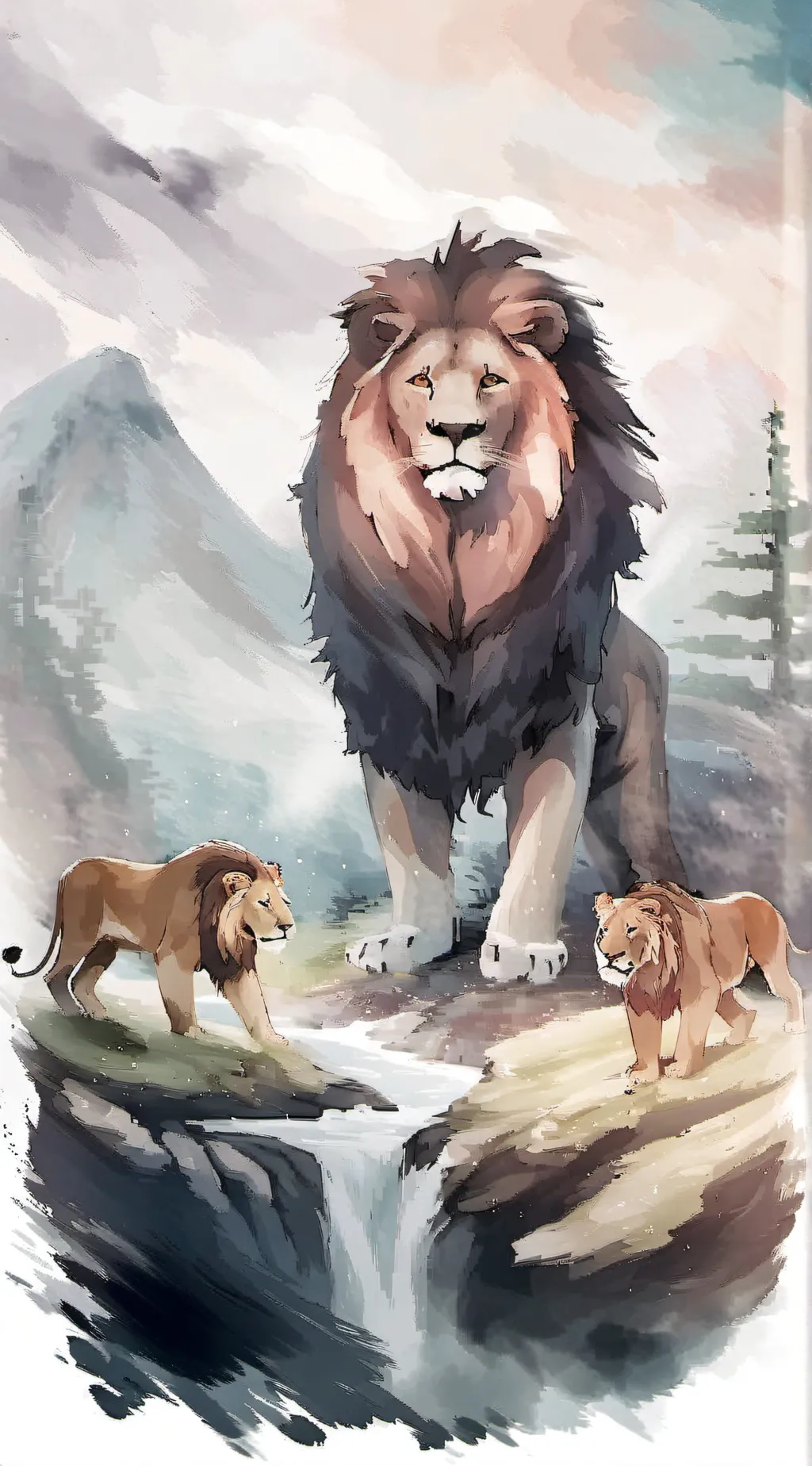 ai character: Amaruh cat, lion  background