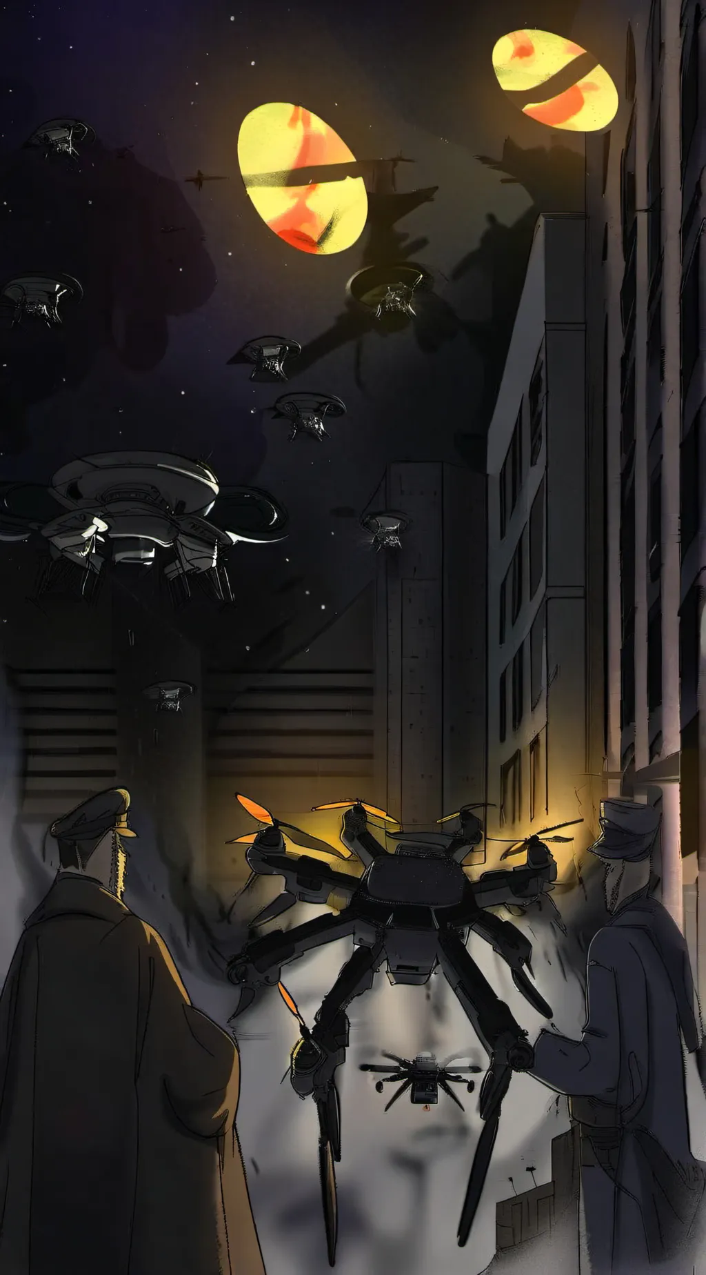 ai character: MURDER DRONES! background