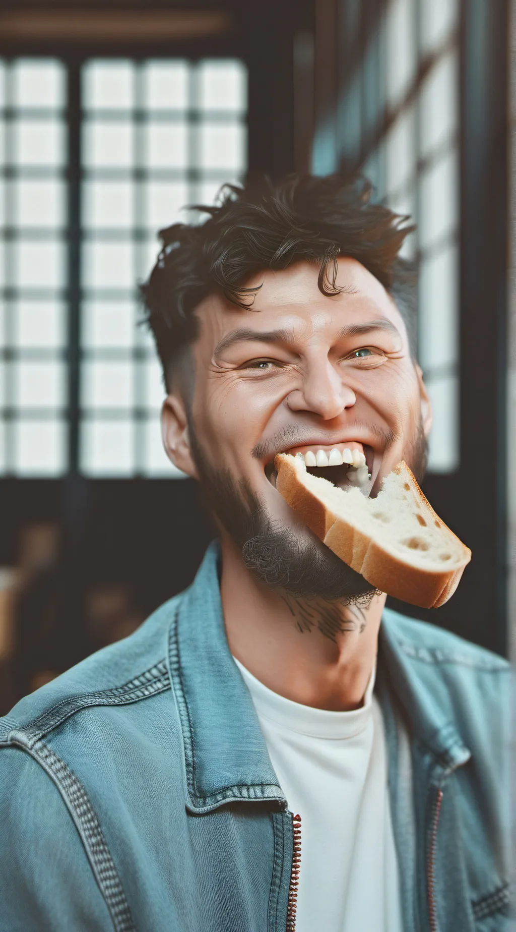 ai character: THE BREAD ALL EATR background