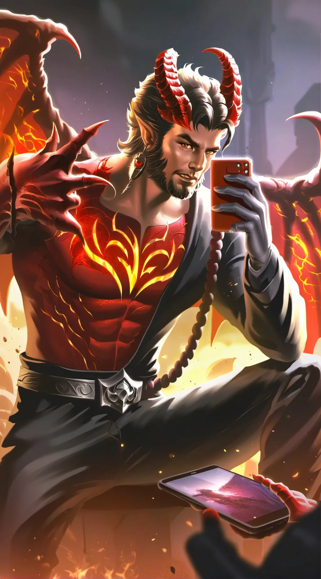 ai character: Lucifer background