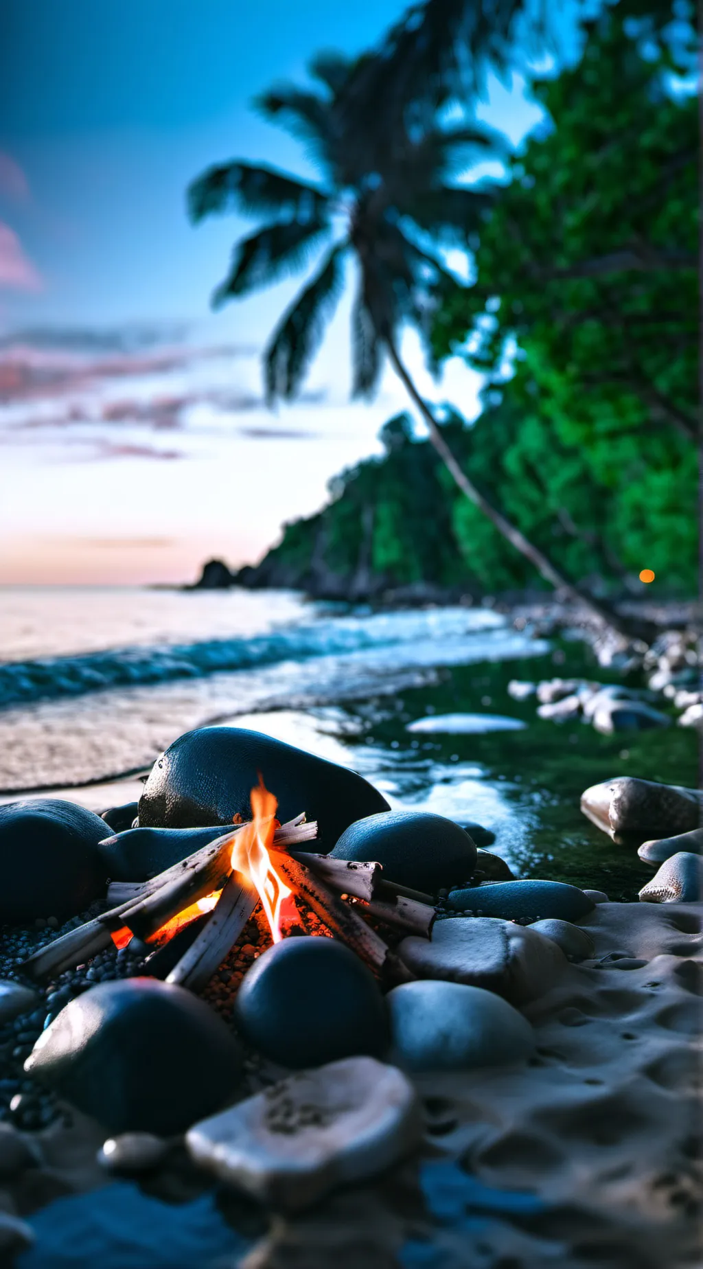 ai character: Beach background