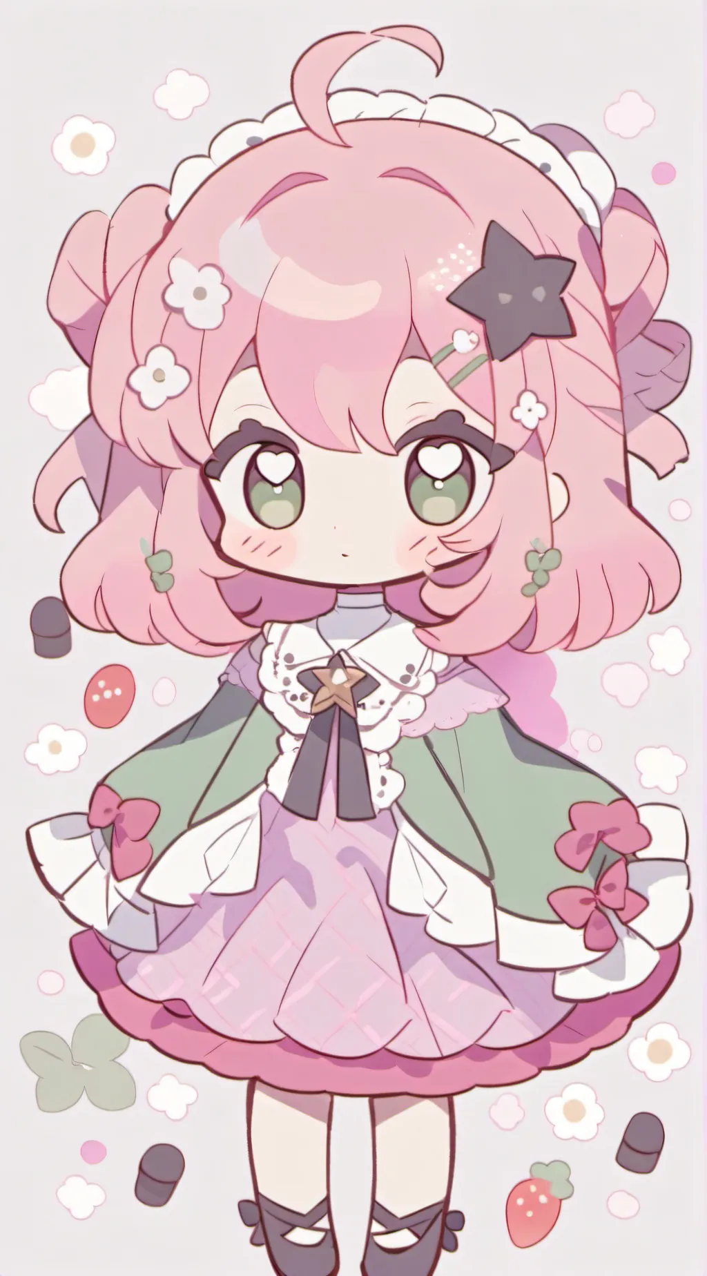 ai character: Strawberry background