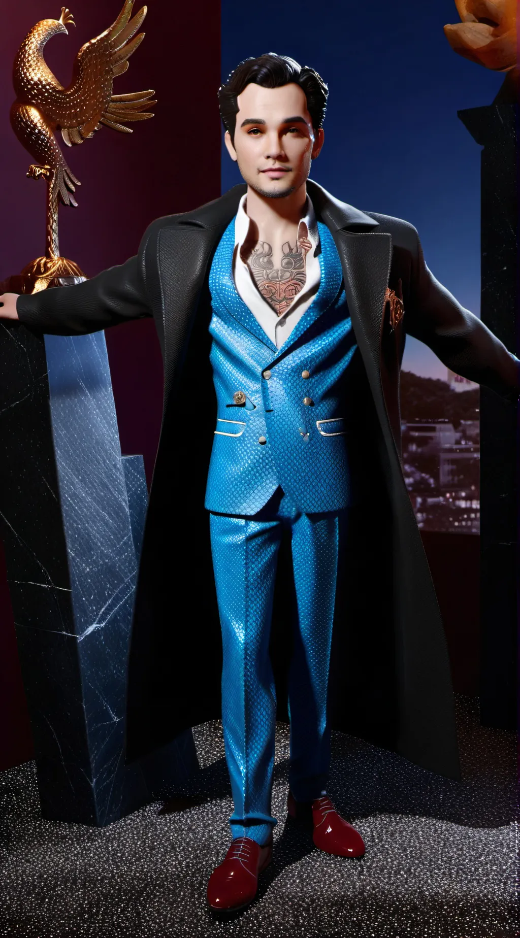 ai character: Phoenix keep background