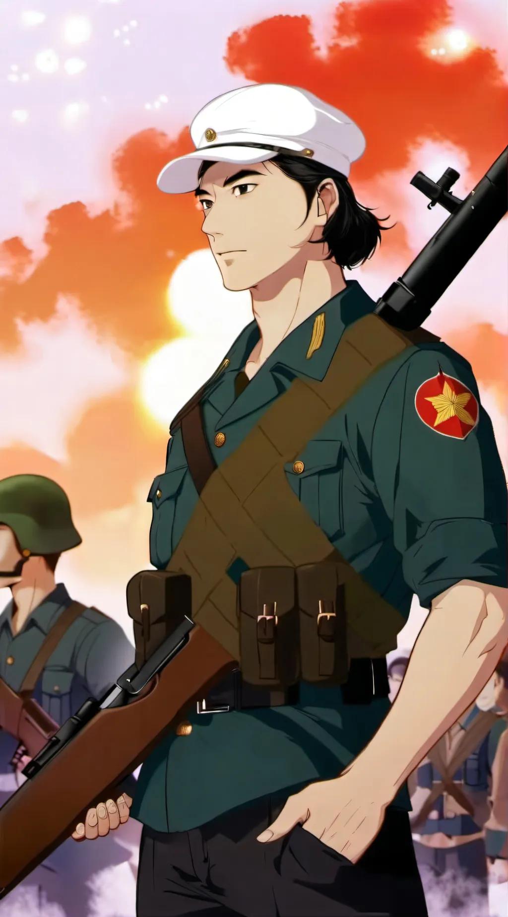 ai character: navy soldier background