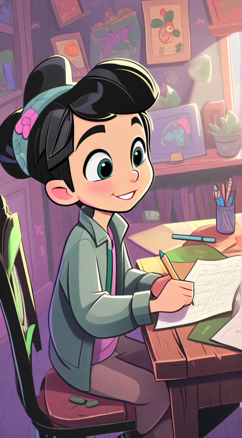 ai character: math review  background