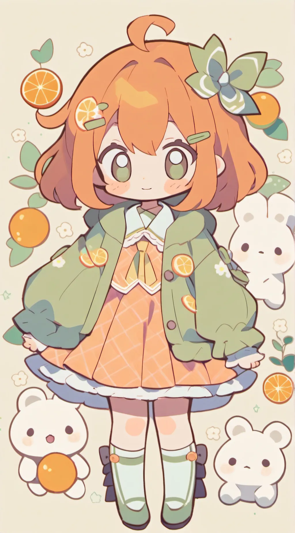 ai character: Orange background