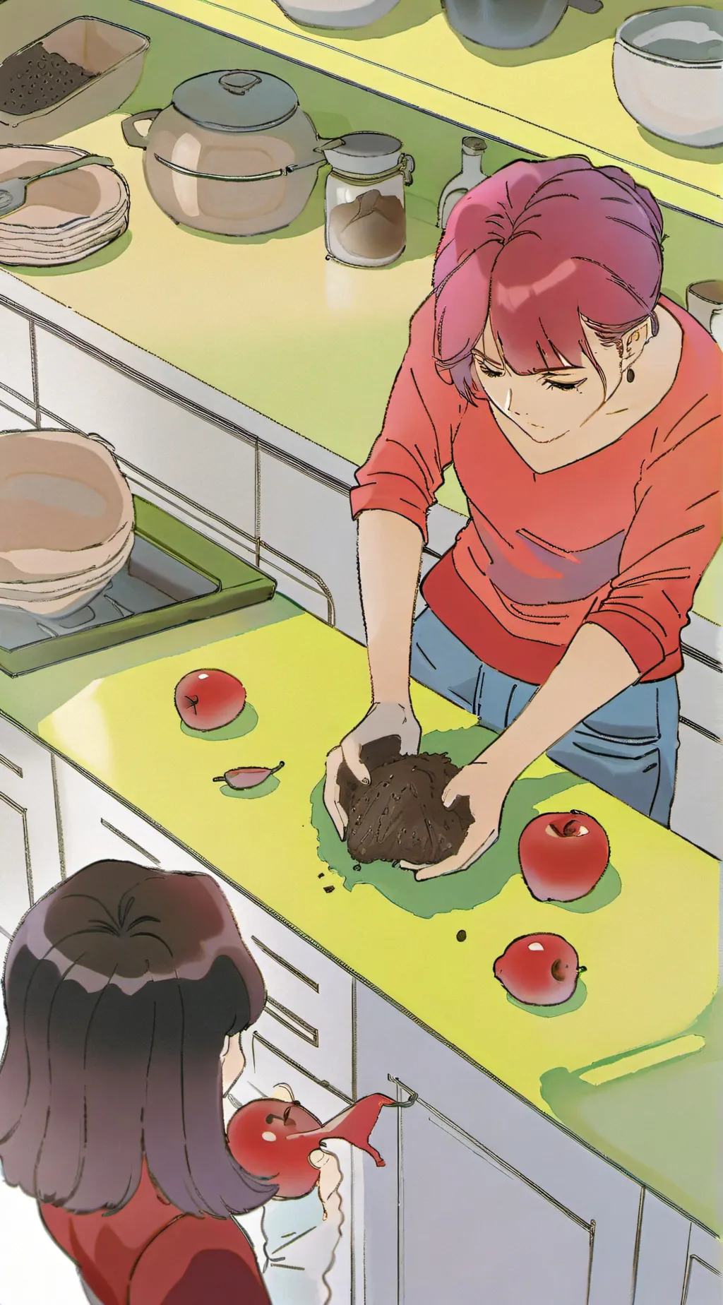 ai character: Apple background