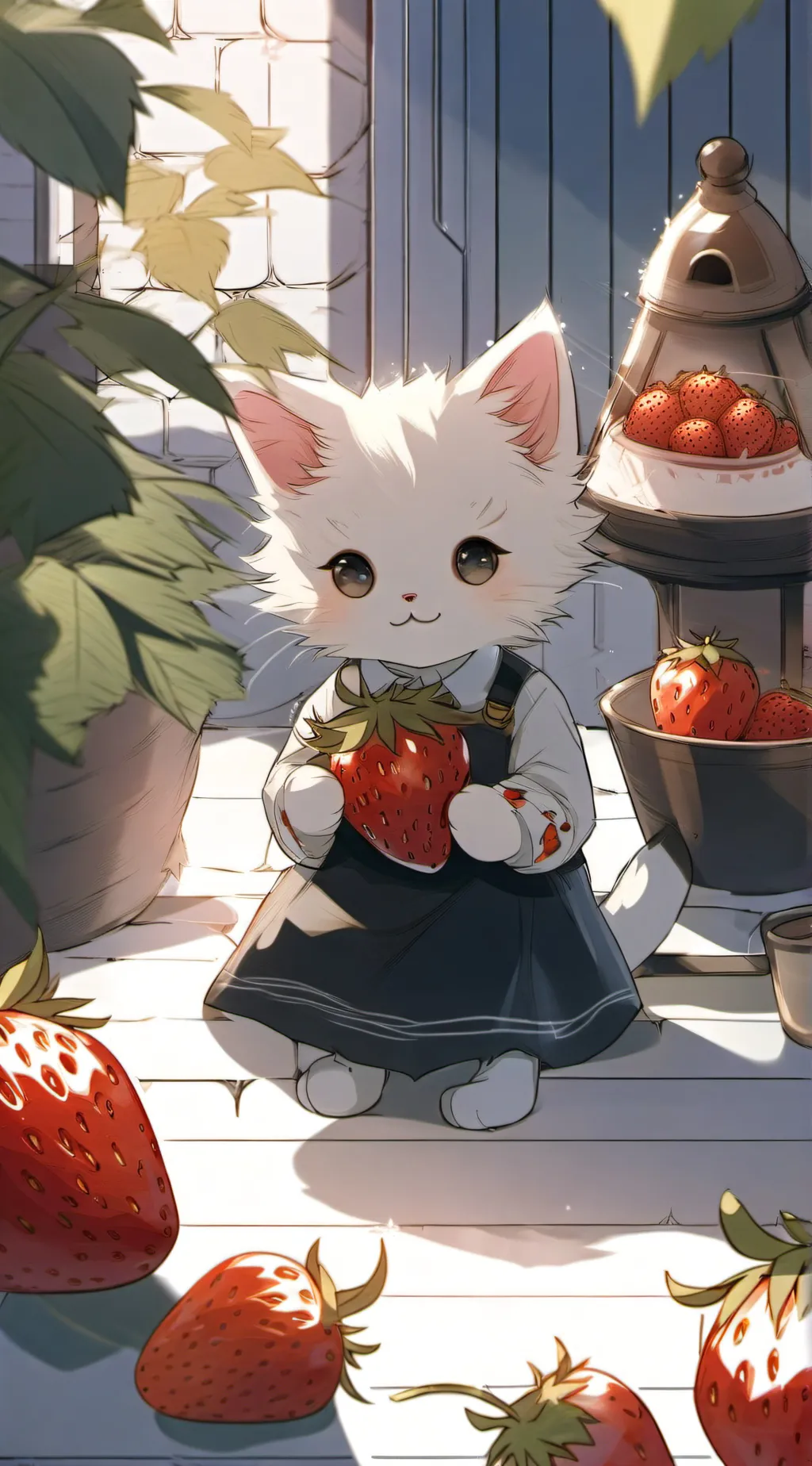 ai character: 🍓Strawberries🍓 background