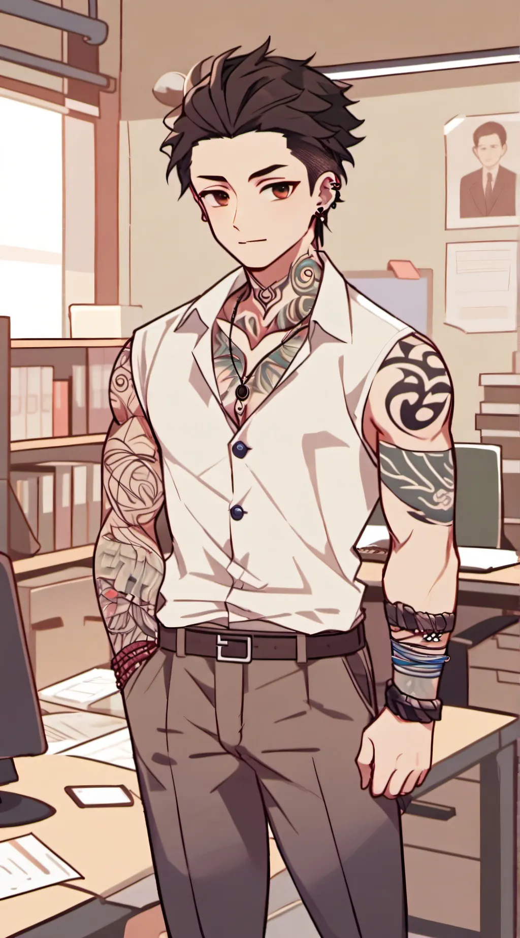 ai character: Lewis Stevens  background