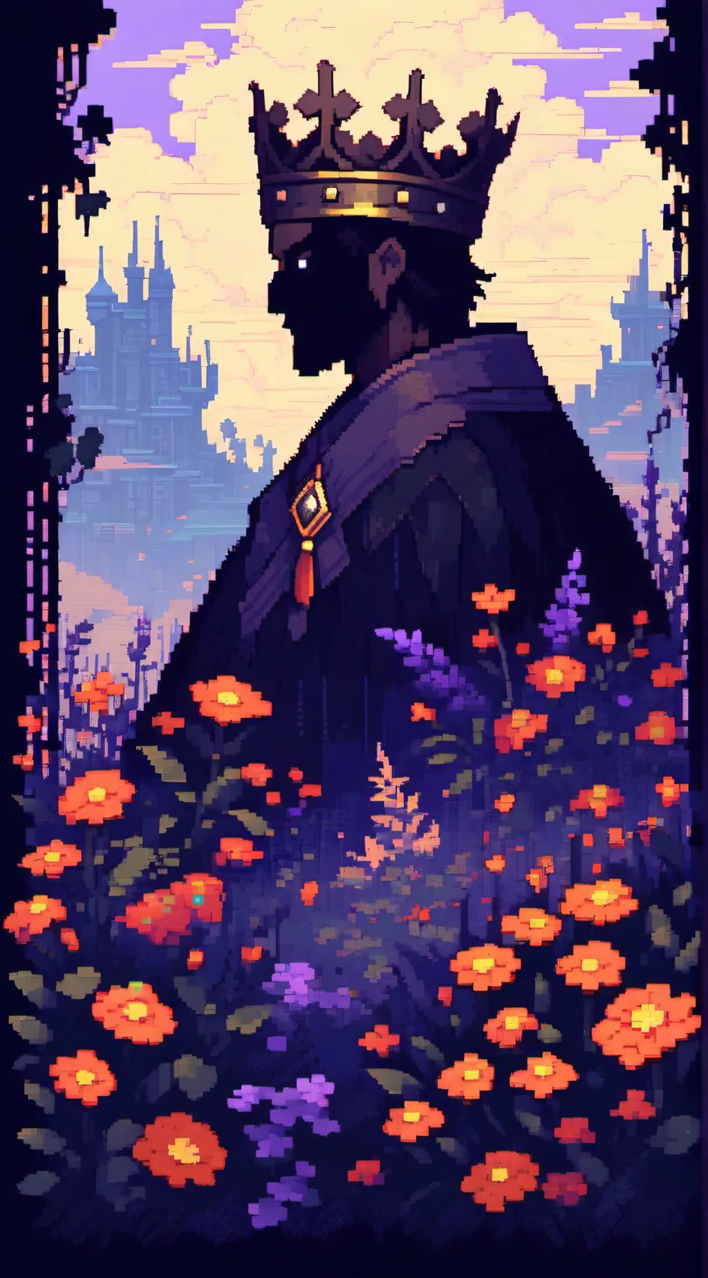 ai character: King grass background