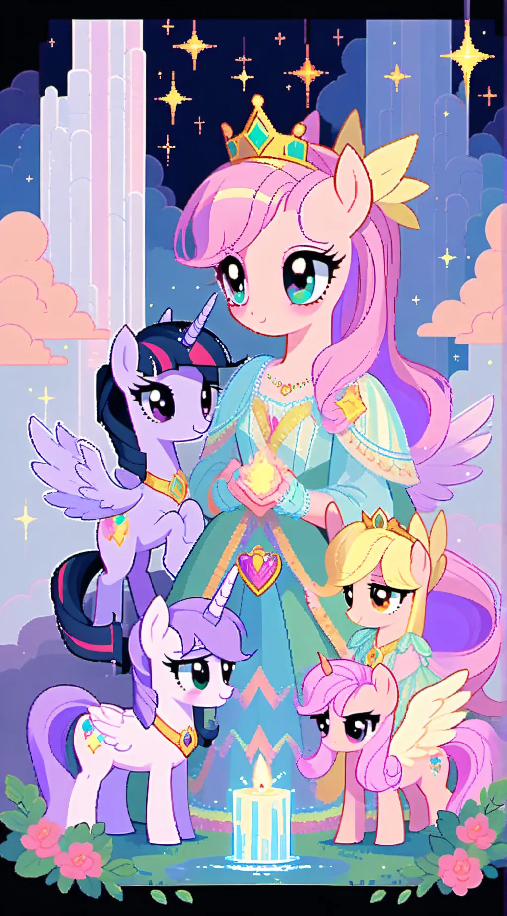 ai character: Twilight sparkle background