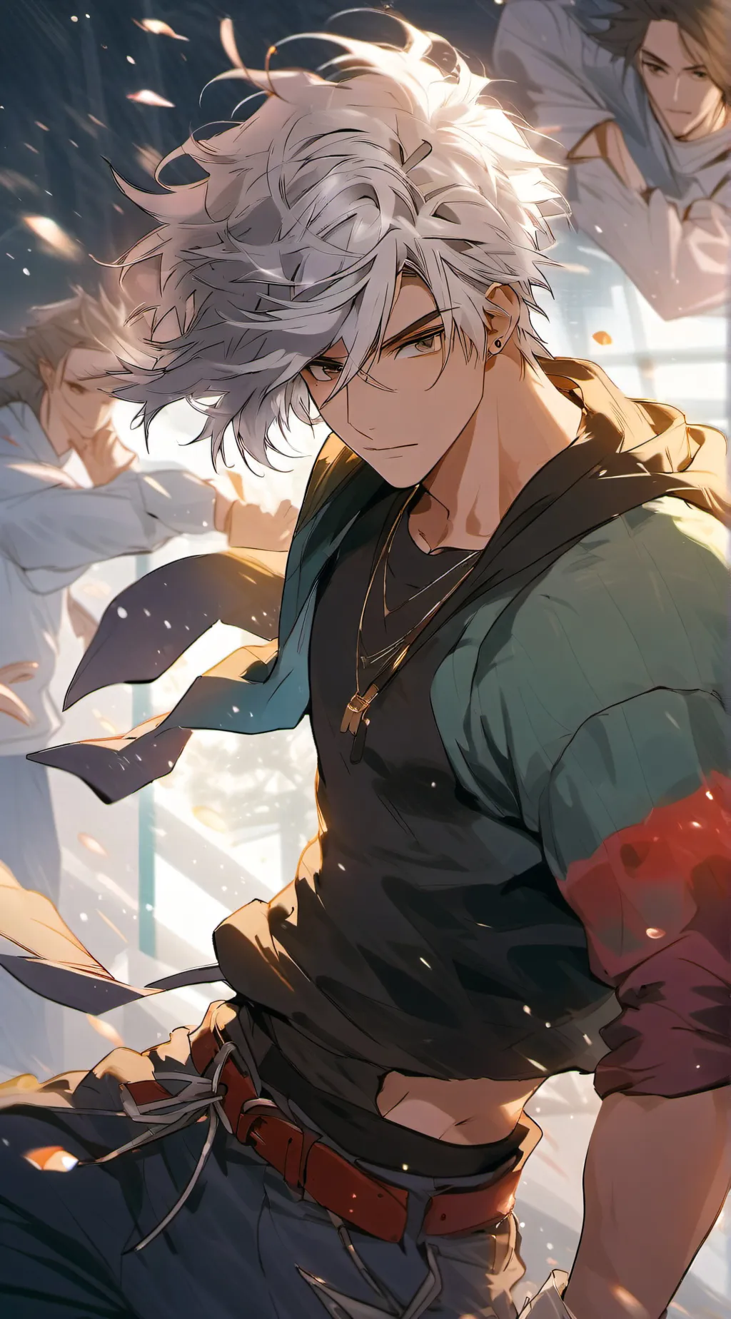 ai character: ᕼᗩ乙ᑌᛕI background