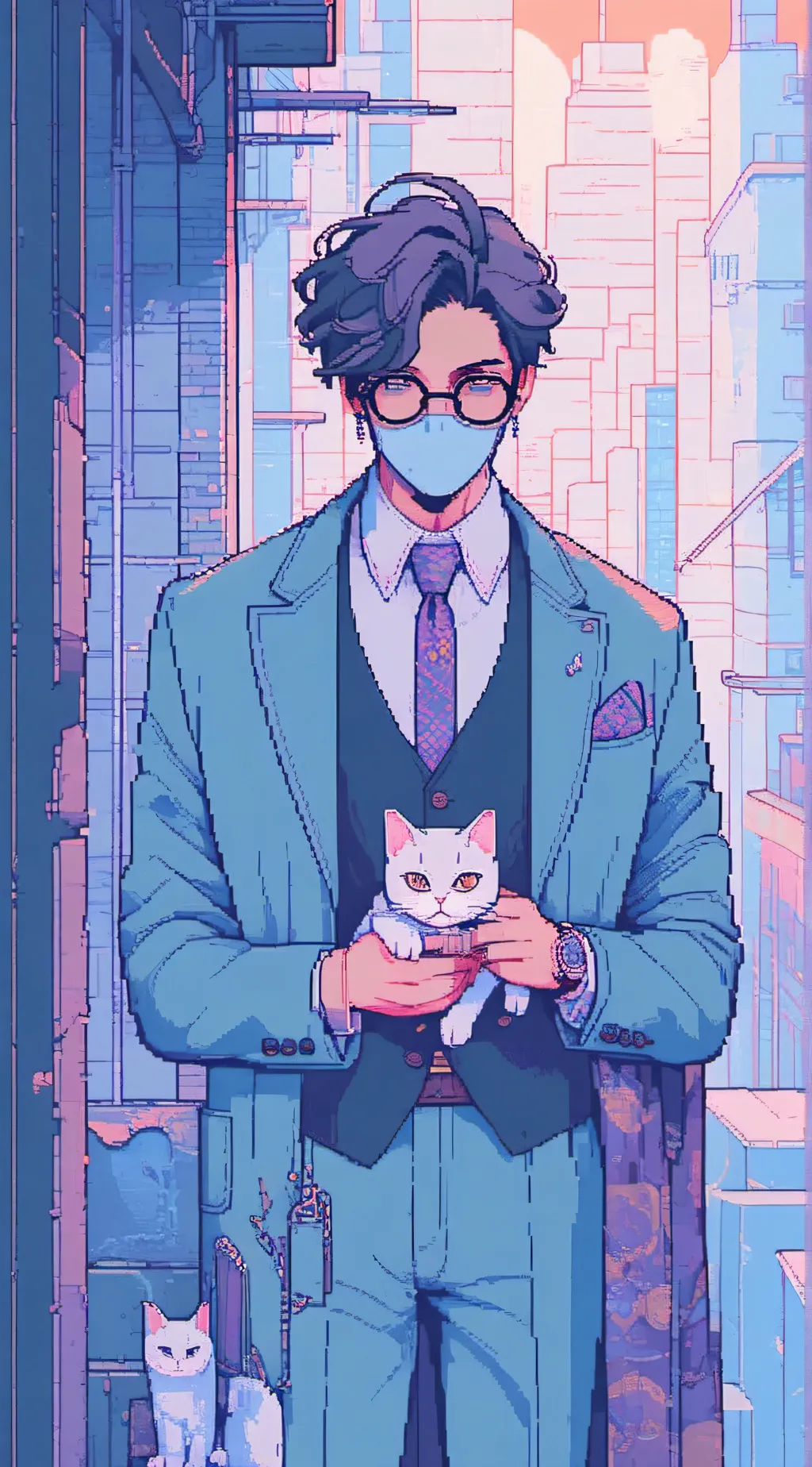 ai character: secret human cat background