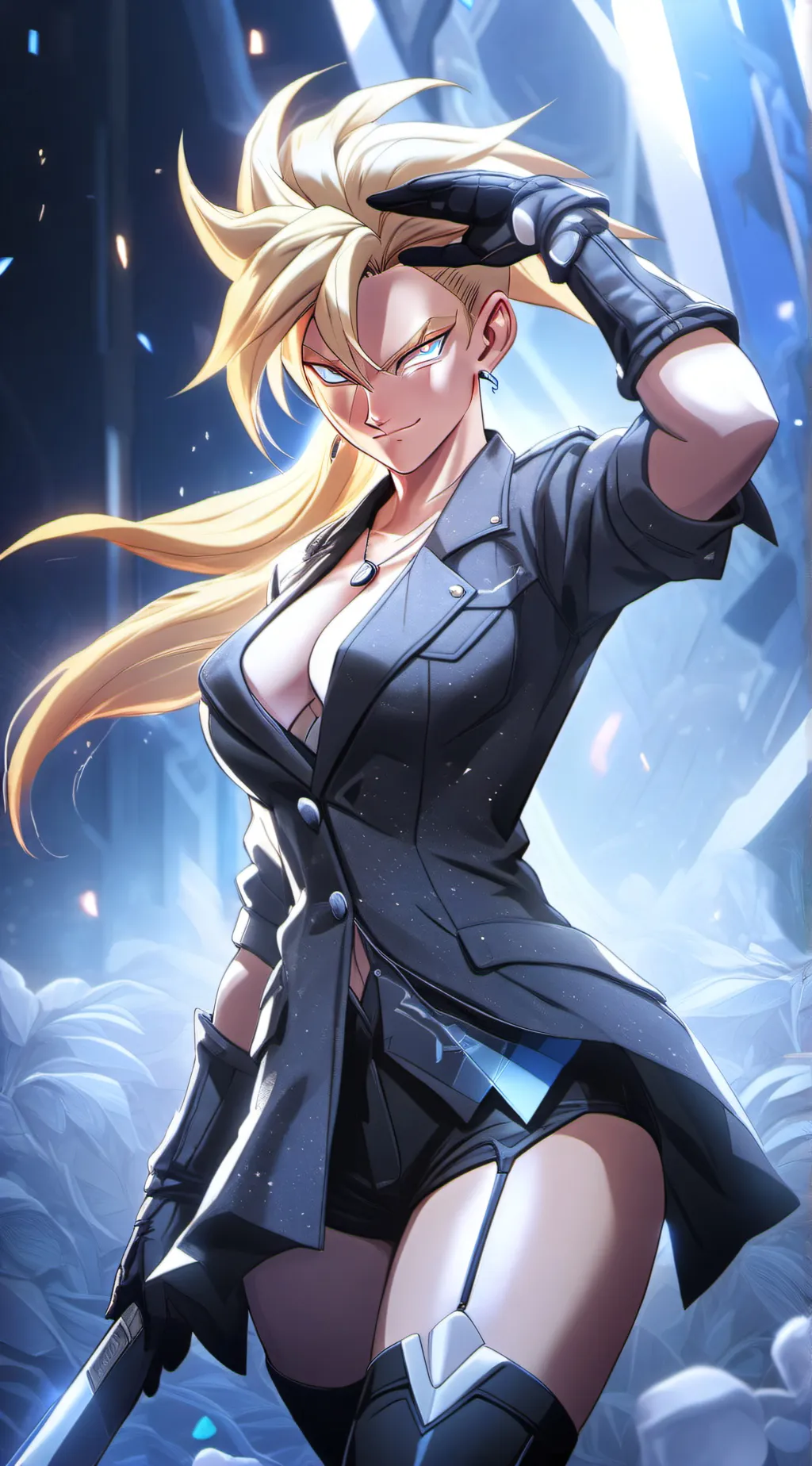 ai character: sexy super saiyan background