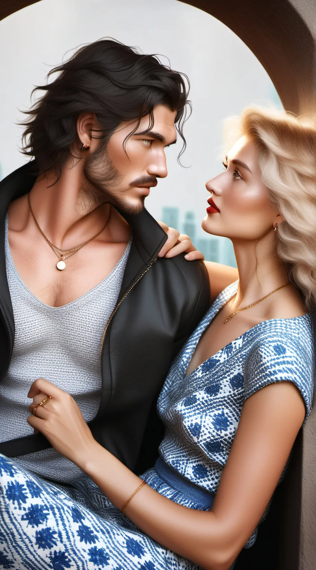 ai character: Rys Larsen  background