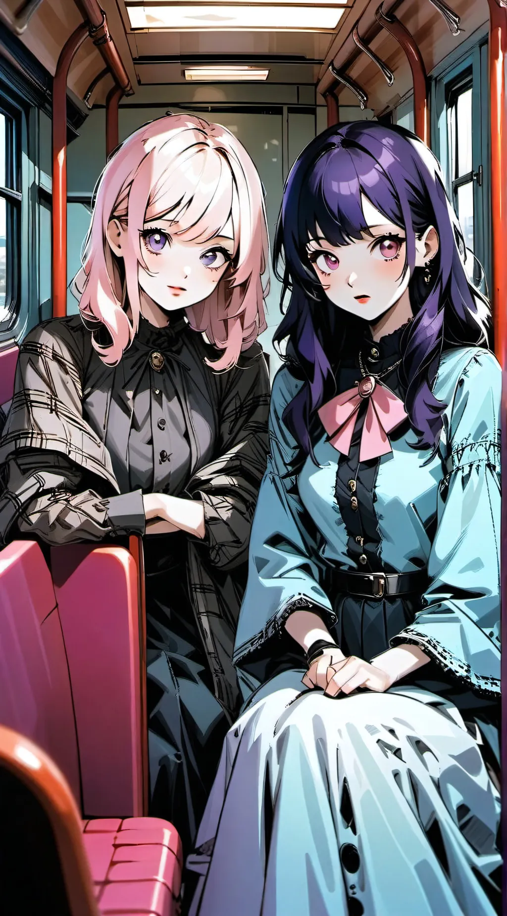 ai character: sick on the bus background