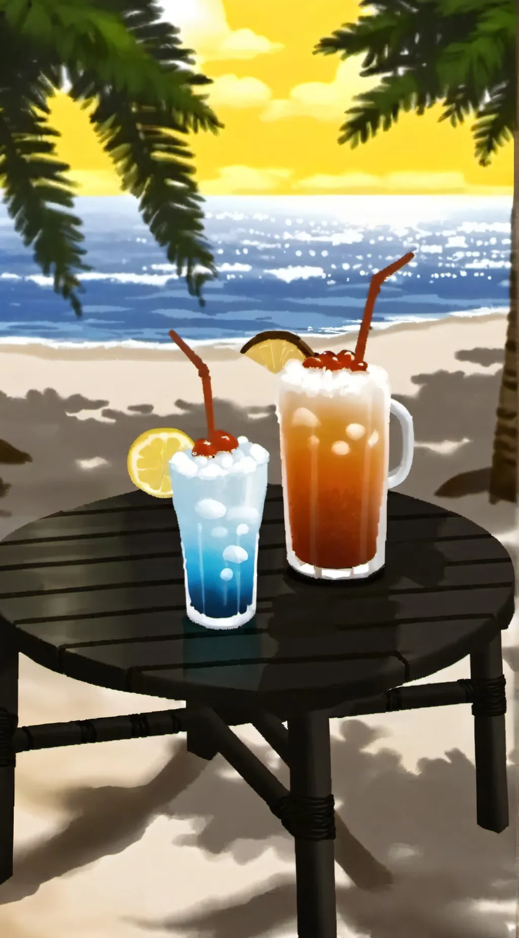 ai character:  hh Beach background