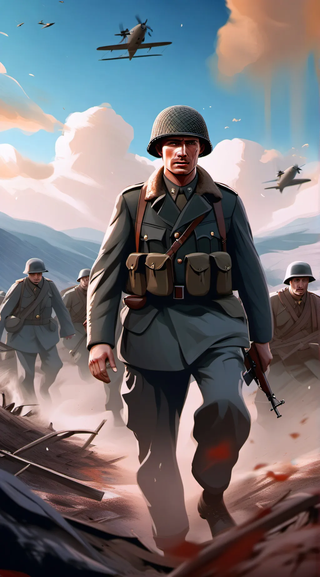 ai character: Countryhumans 1942 background