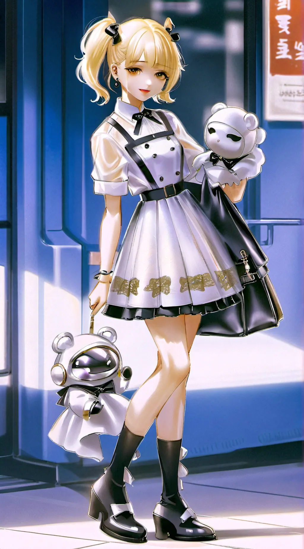 ai character: ￼ lilac background