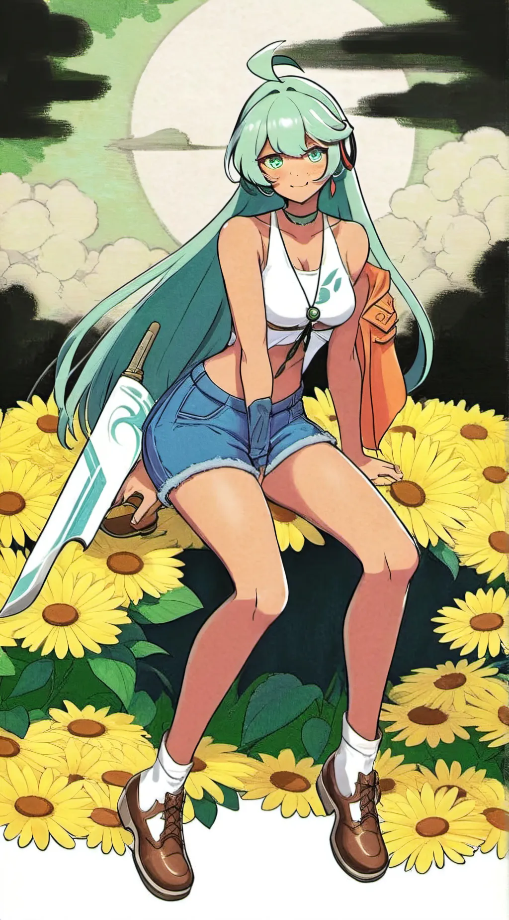 ai character: Brazil miku background