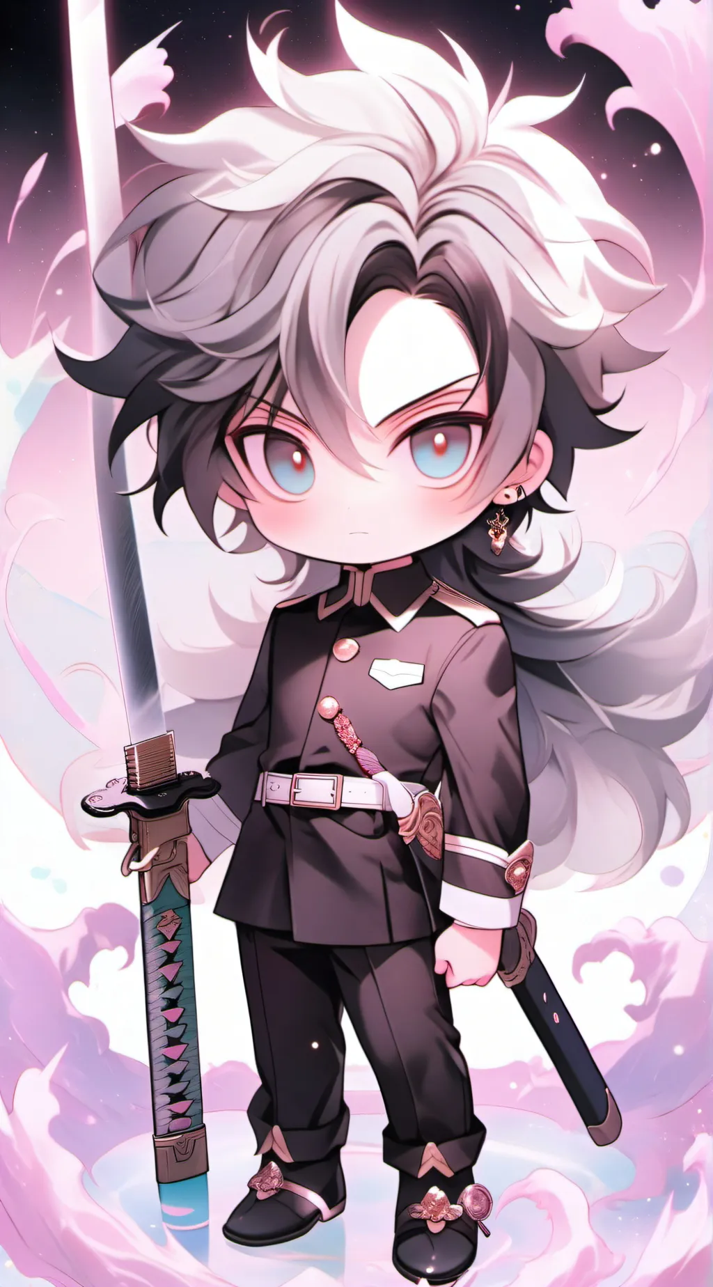 ai character: chibi Muichiro background
