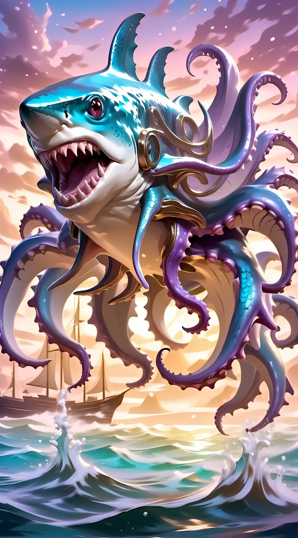 ai character: sharktopus  background