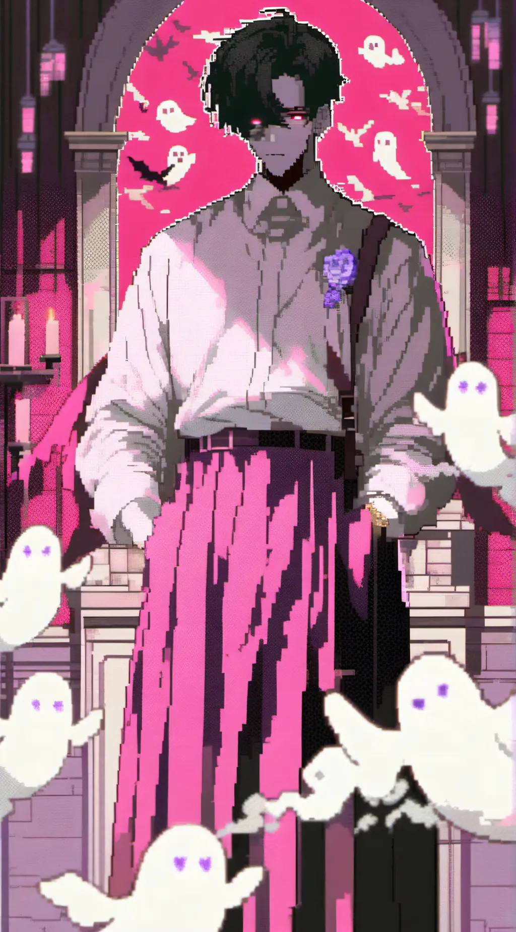 ai character: haunted game night background