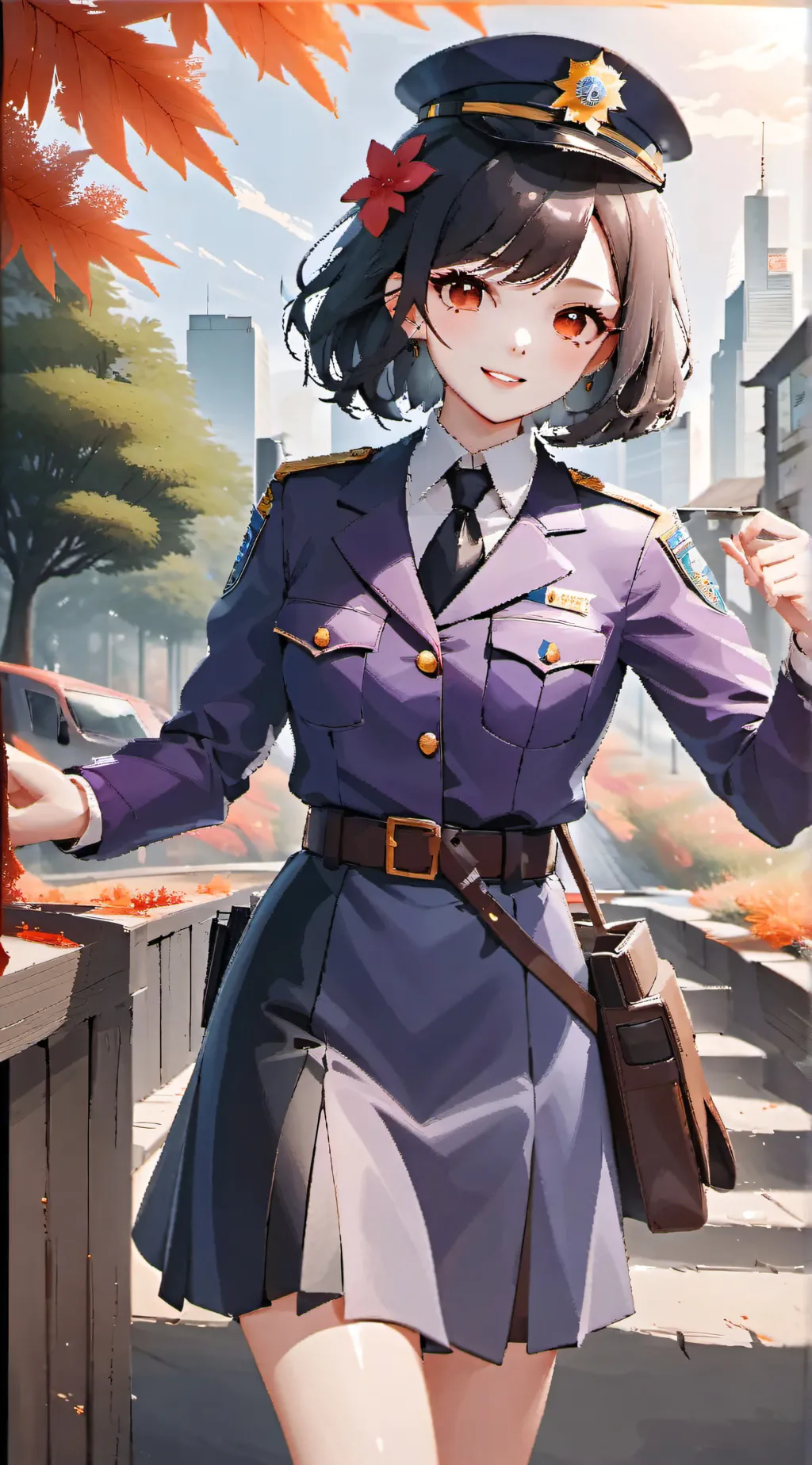 ai character: mha x purple girl. background