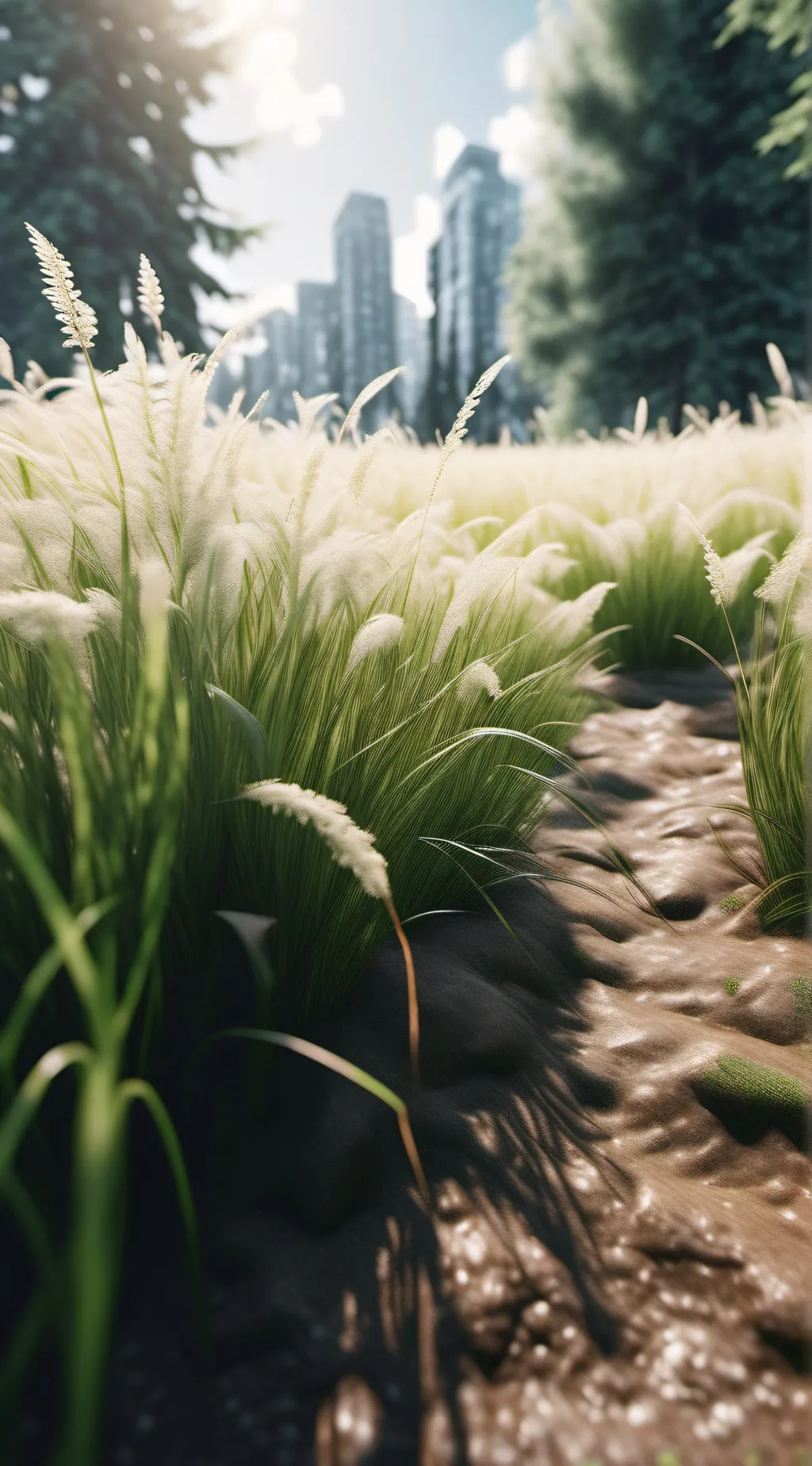 ai character: touch grass little background