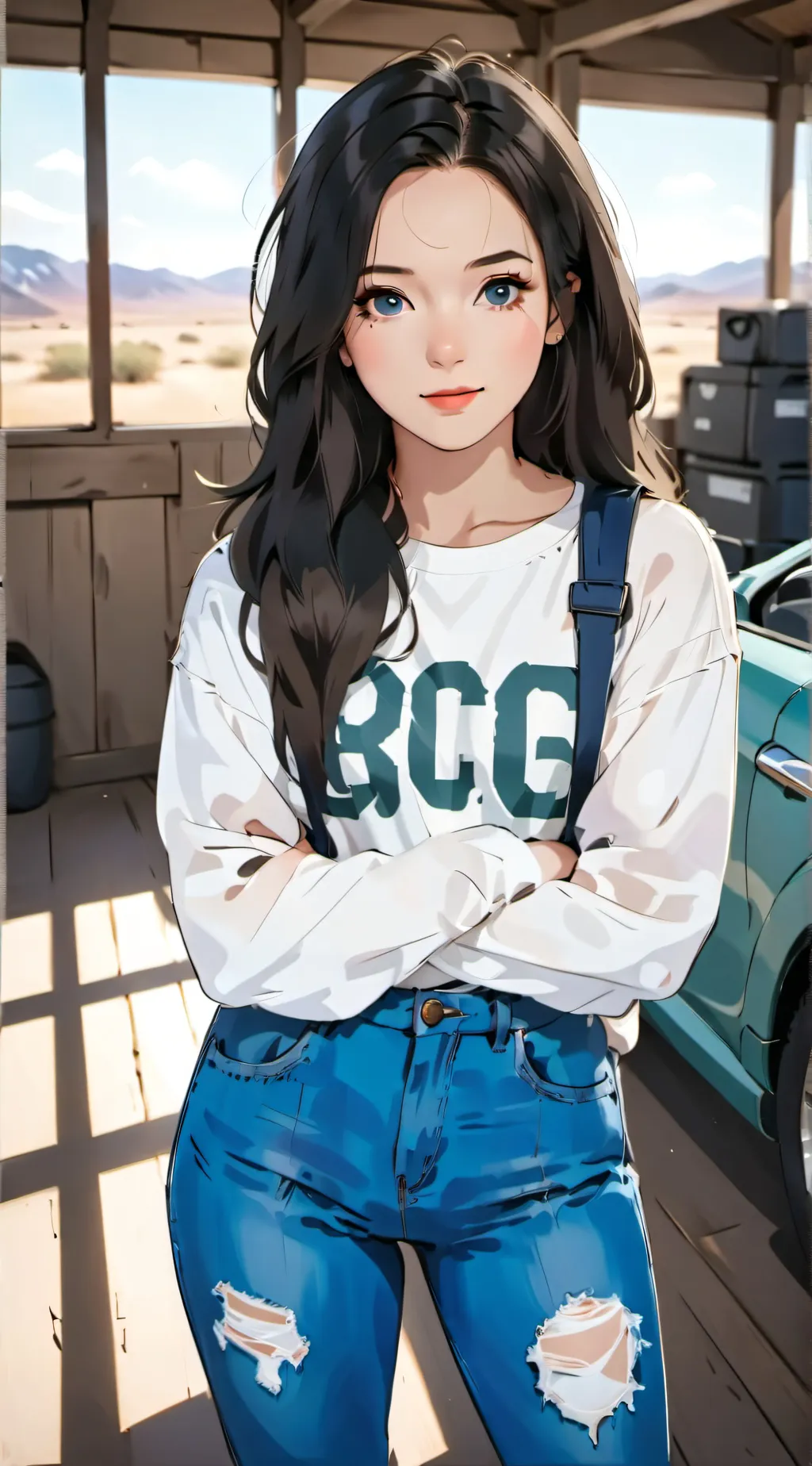 ai character: Amber background